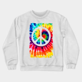 Cool Tees Peace Symbol Tie Dye Crewneck Sweatshirt